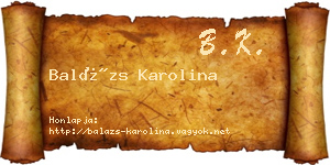 Balázs Karolina névjegykártya